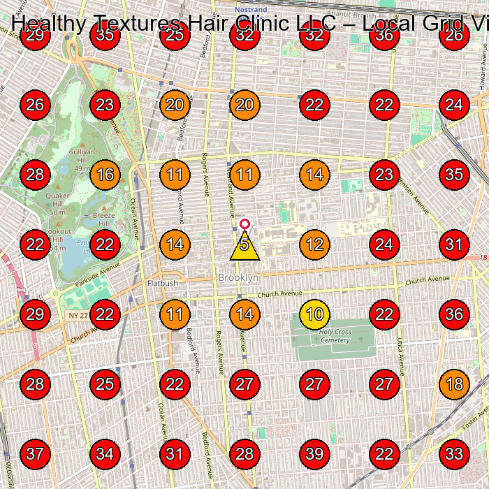 Healthy Textures Hair Clinic LLC GeoGrid visibility map for Hair Salon in Brooklyn